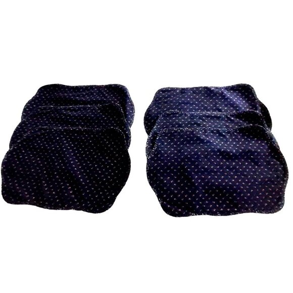 Vintage Placemats 6 Piece Set Cotton Calico Ditsy Flowers Blue Cottagecore - Picture 2 of 5